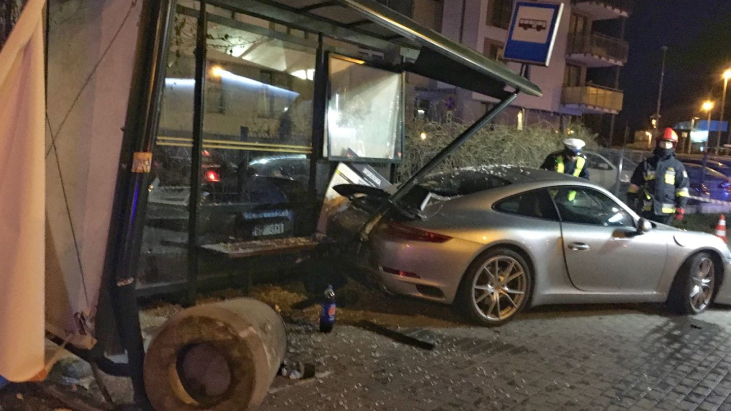 Porsche Wypadek Gdańsk Mysliwska