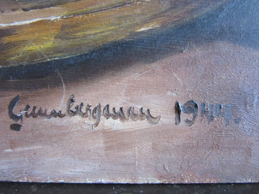 Obraz olejny na płycie sygnowany z 1944 ,46cm x 38 cm: zdjęcie 84201665