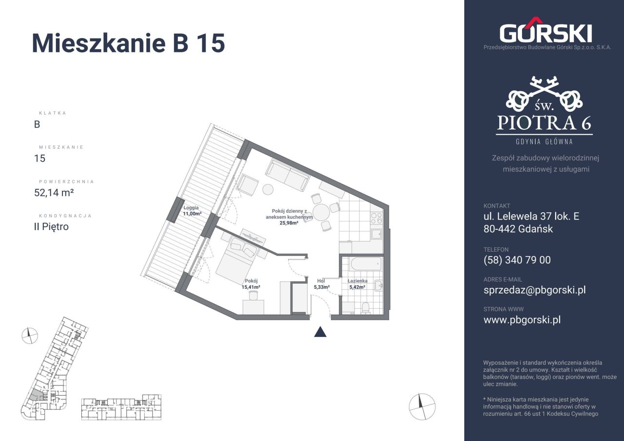 mieszkanie B15 Św. Piotra 52.14m2: zdjęcie 93191853