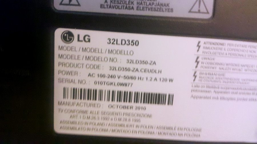 tv LG 32LD350 części podzespoły!!