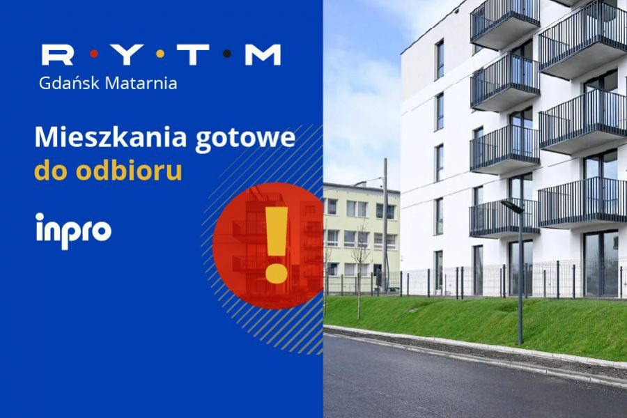 INPRO S.A. - RYTM -  Gotowe do odbioru mieszkanie 3-pok. 64.16 m2