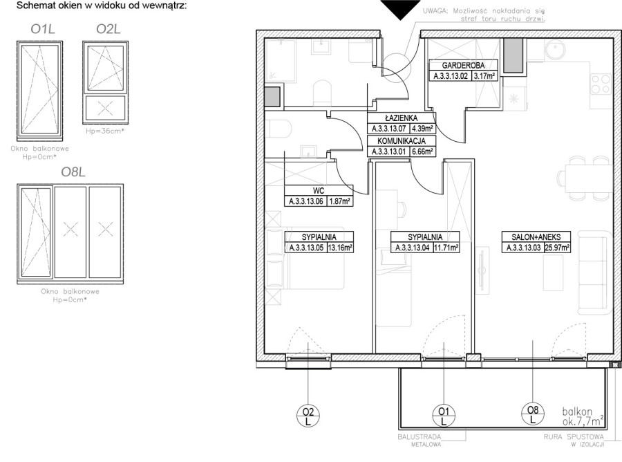 INPRO S.A. - RYTM - mieszkanie 3-pok. 66.89 m2 garderoba: zdjęcie 90839729