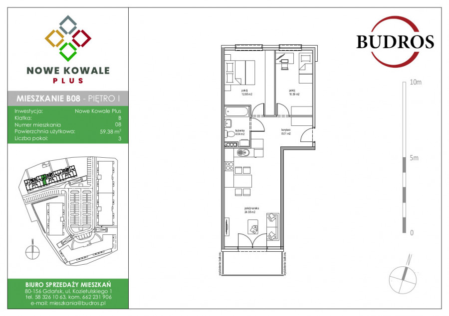 Mieszkanie B08, Budynek ABC, Nowe Kowale Plus, 59,38 m2: zdjęcie 89640771