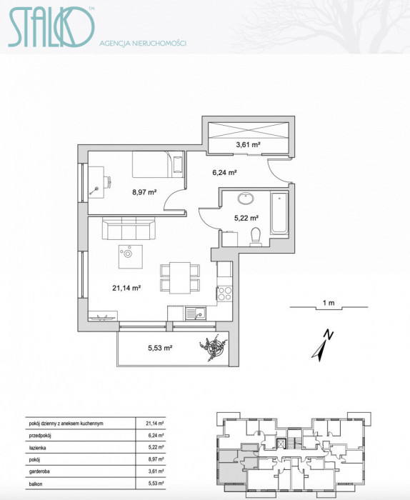 Dwupokojowe mieszkanie z balkonem.: zdjęcie 90127985