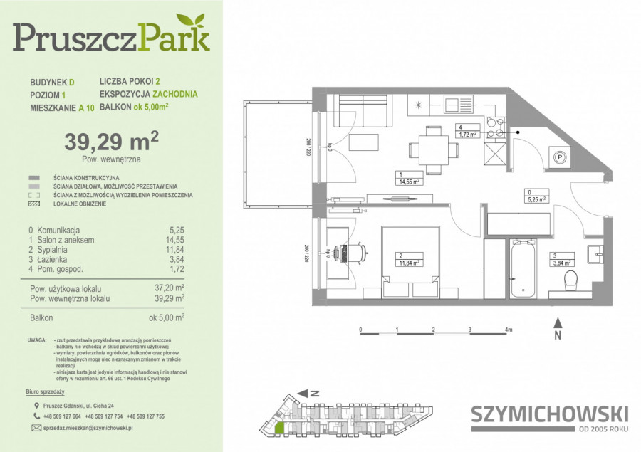 Pruszcz Park D - A.10 mieszkanie 2-pokojowe na I piętrze, zachodnie: zdjęcie 88941676