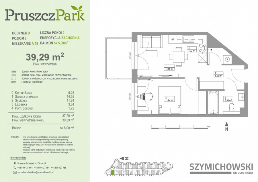 Pruszcz Park D - A.18 mieszkanie 2-pokojowe na II piętrze, zachodnie: zdjęcie 88664614