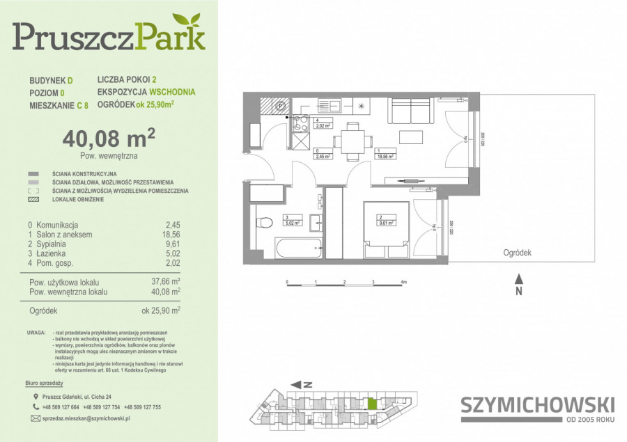 Pruszcz Park D C.8 mieszkanie 2-pok na parterze z ogródkiem: zdjęcie 88667516