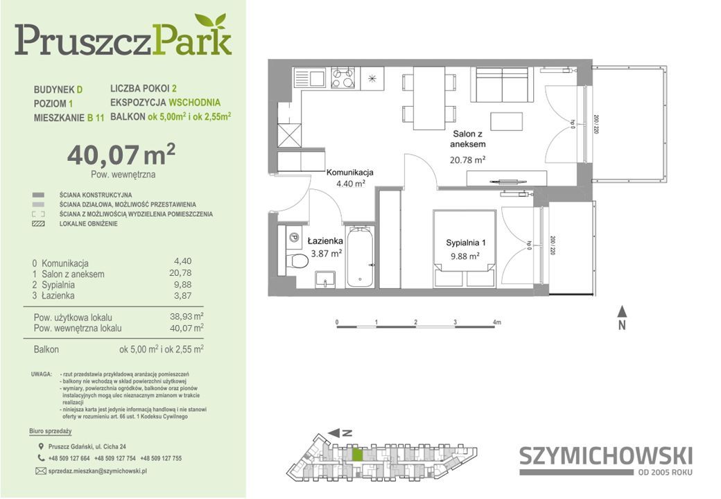 Pruszcz Park D - B.11 mieszkanie 2-pok na I piętrze: zdjęcie 94059916