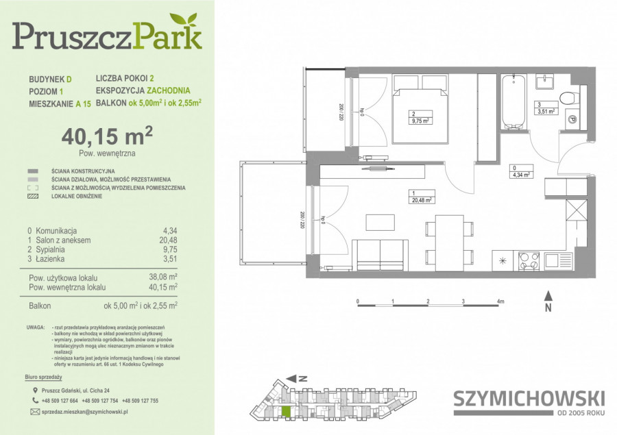 Pruszcz Park A.15 mieszkanie 2-pok na I piętrze: zdjęcie 88672122