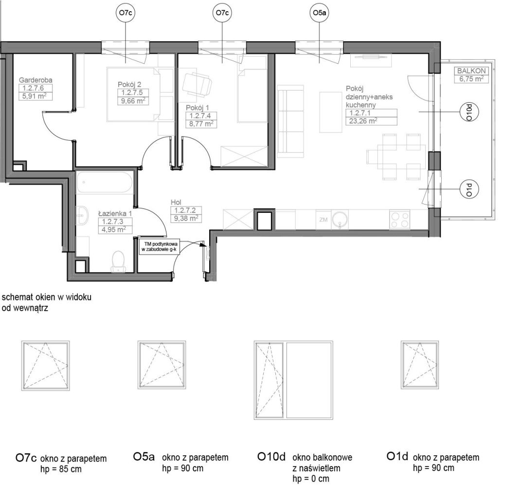 INPRO S.A. - OPTIMA - mieszkanie 3-pok. 61.86 m2 garderoba, letnia wyprzedaż: zdjęcie 94258102