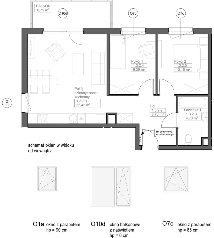 INPRO S.A. - OPTIMA - mieszkanie 3-pok. 56.27 m2: zdjęcie 94259294