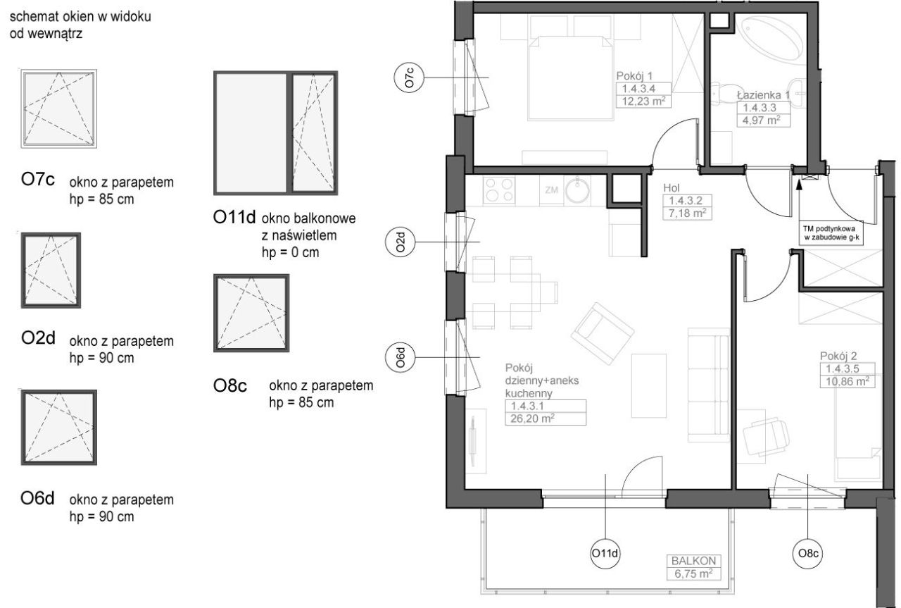 INPRO S.A. - OPTIMA - mieszkanie 3-pok. 61.37 m2: zdjęcie 94259346