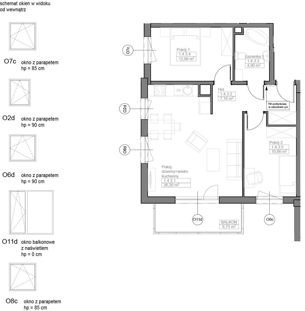 INPRO S.A. - OPTIMA - mieszkanie 3-pok. 61.20 m2: zdjęcie 94259561