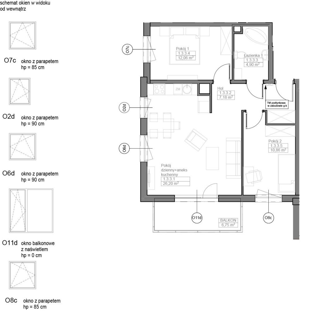 INPRO S.A. - OPTIMA - mieszkanie 3-pok. 61.02 m2: zdjęcie 94259772