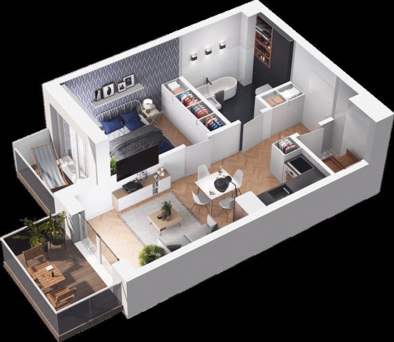 Pruszcz Park E - A.34 - mieszkanie 2-pok 40 m2 z dwoma balkonami: zdjęcie 91760447