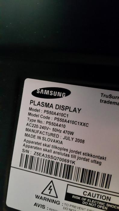 Samsung plasma PS-50A410C1części podzespoły inne: zdjęcie 89761278