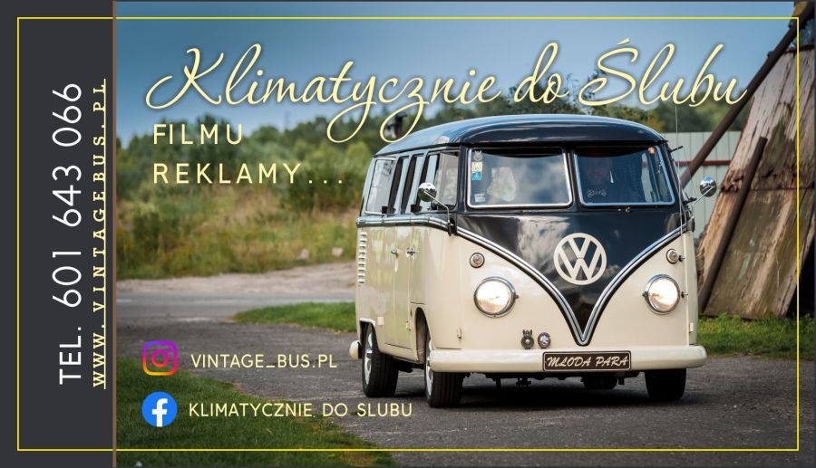 Auto samochód do ślubu VW T1 z 1960r. zabytkowe vintage boho