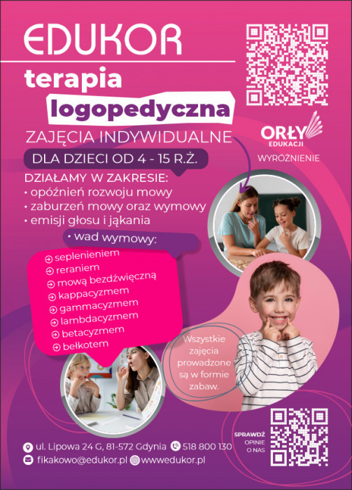 Terapia logopedyczna - logopeda dla dzieci od 3 roku życia