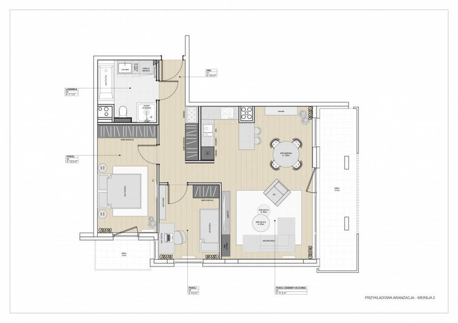 Apartament z widokiem, 70 m2 + taras i balkon: zdjęcie 91526525