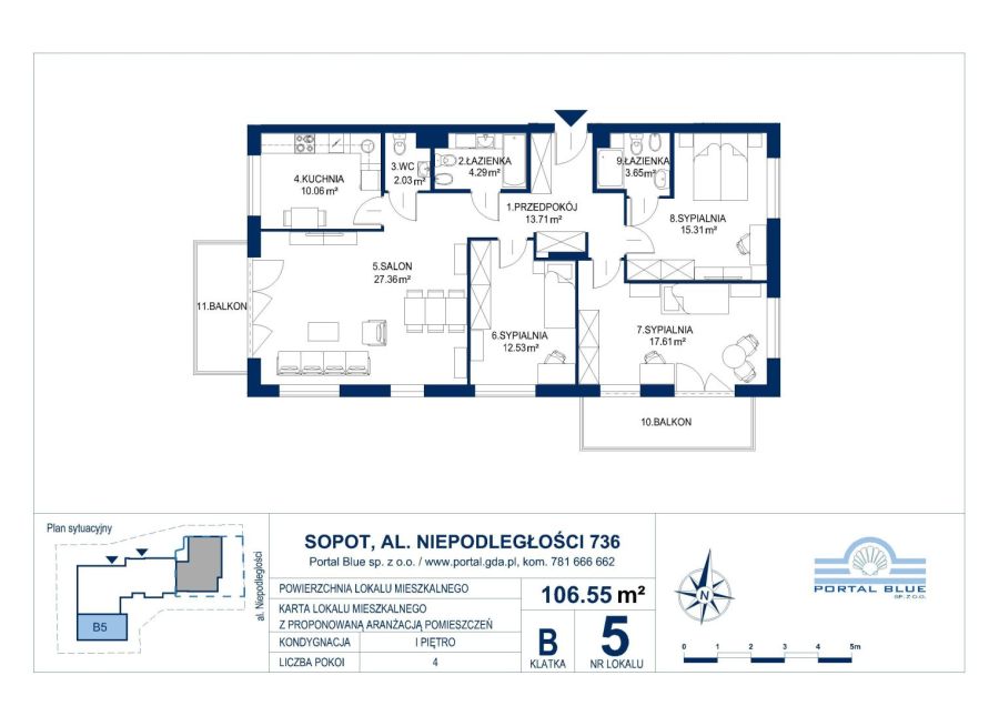 B5 - Apartamenty Sopot Portal Blue
