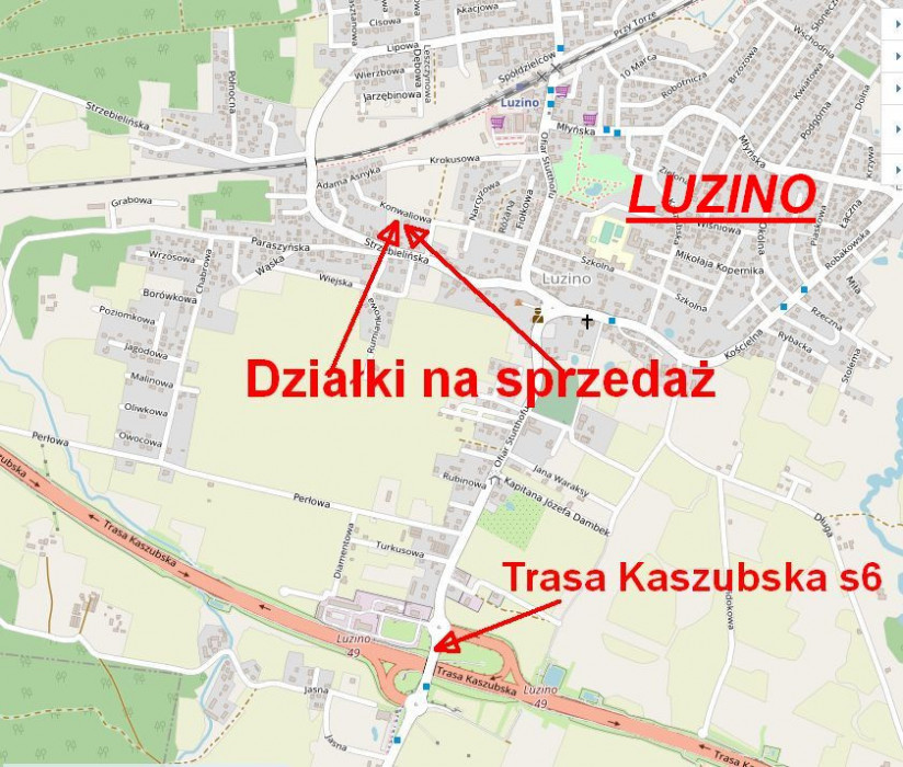 Działki w centrum Luzina