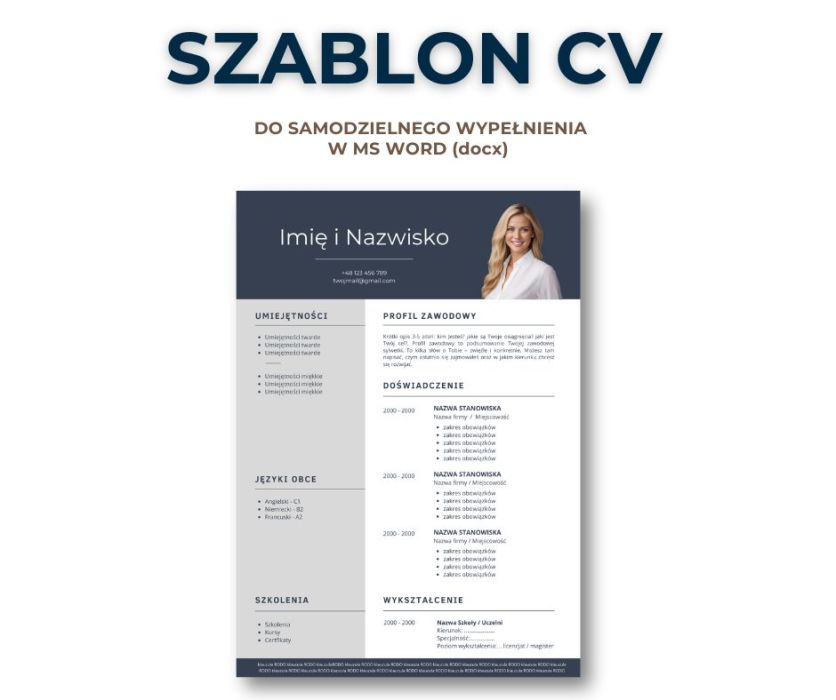 Szablon CV + List motywacyjny edytowalne w Word