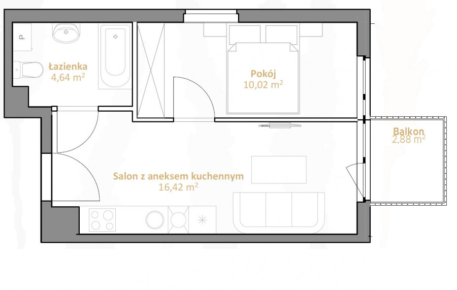 Osiedle Tres - Mieszkanie 2 pokojowe z balkonem- B1 M25: zdjęcie 91183039