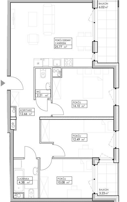 Niebieski Bursztyn Reda, mieszkanie A90 81.3m<sup>2</sup> - ATAL: zdjęcie 94152186