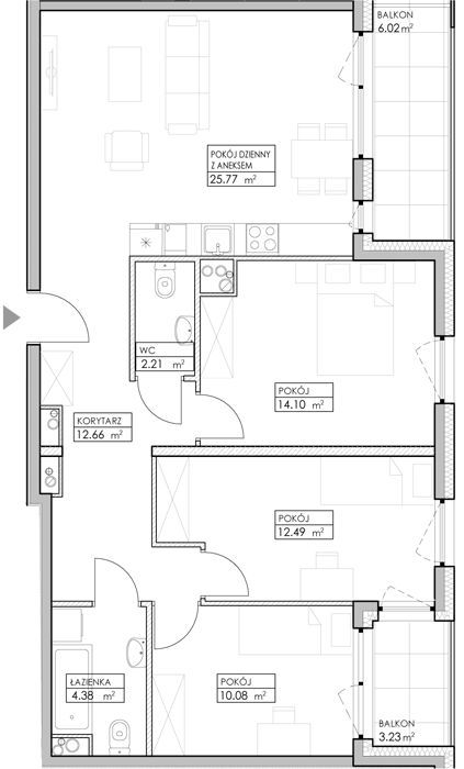 Niebieski Bursztyn Reda, mieszkanie A106 81.2m<sup>2</sup> - ATAL: zdjęcie 94152416