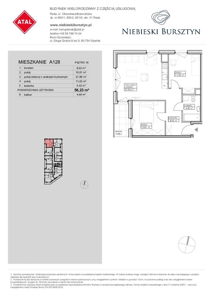 Niebieski Bursztyn Reda, mieszkanie A128 56.2m<sup>2</sup> - ATAL: zdjęcie 93357106