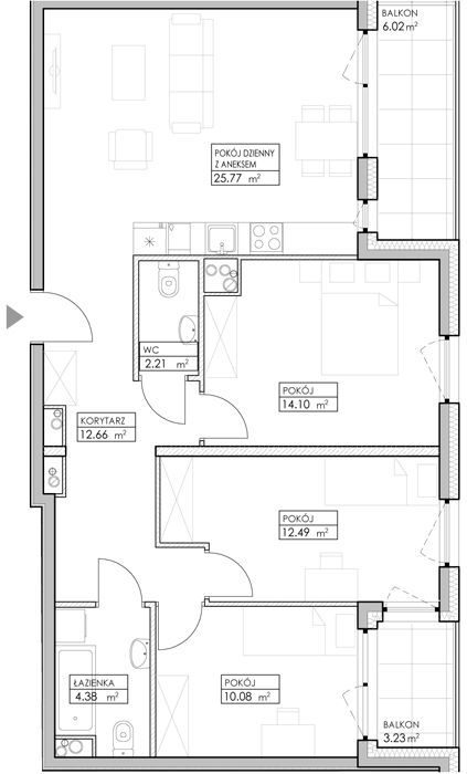 Niebieski Bursztyn Reda, mieszkanie A130 81.3m<sup>2</sup> - ATAL: zdjęcie 94152675