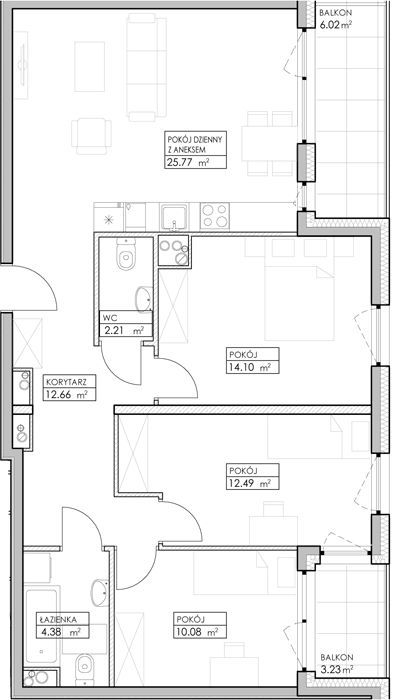 Niebieski Bursztyn Reda, mieszkanie A138 81.3m<sup>2</sup> - ATAL: zdjęcie 94152760