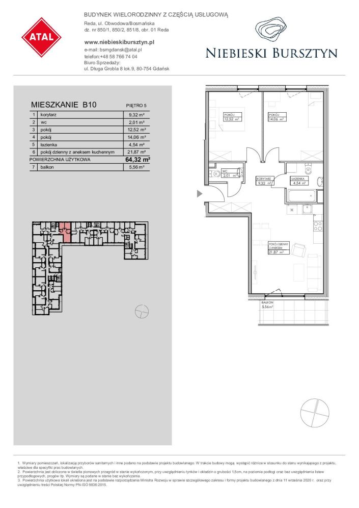 Niebieski Bursztyn Reda, mieszkanie B10 64.3m<sup>2</sup> - ATAL: zdjęcie 94152988