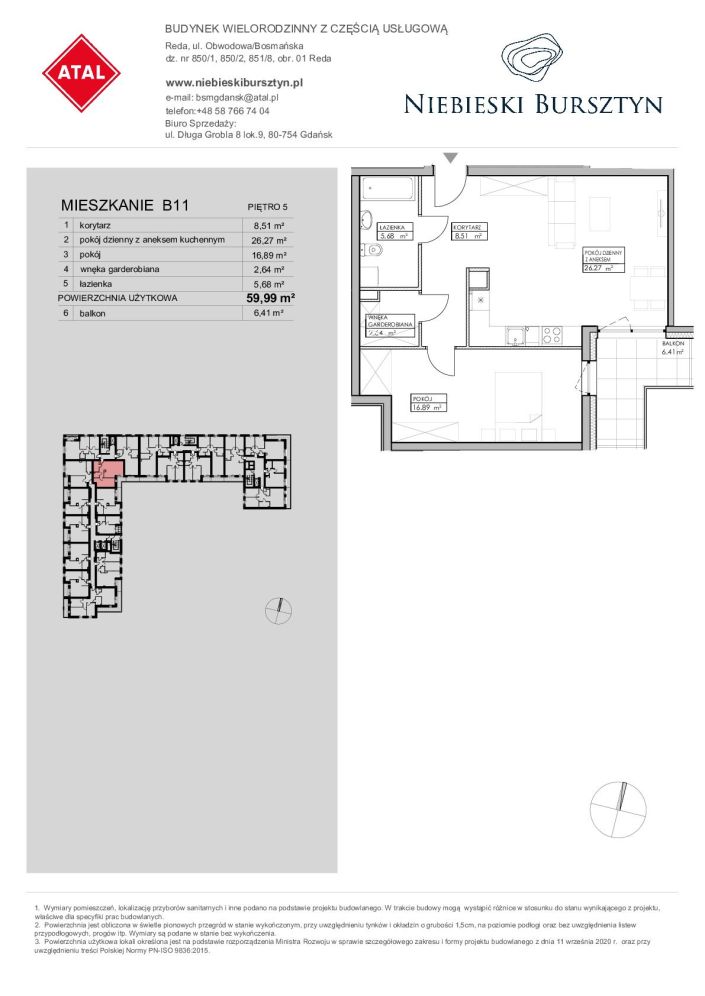 Niebieski Bursztyn Reda, mieszkanie B11 60.0m<sup>2</sup> - ATAL: zdjęcie 94153011