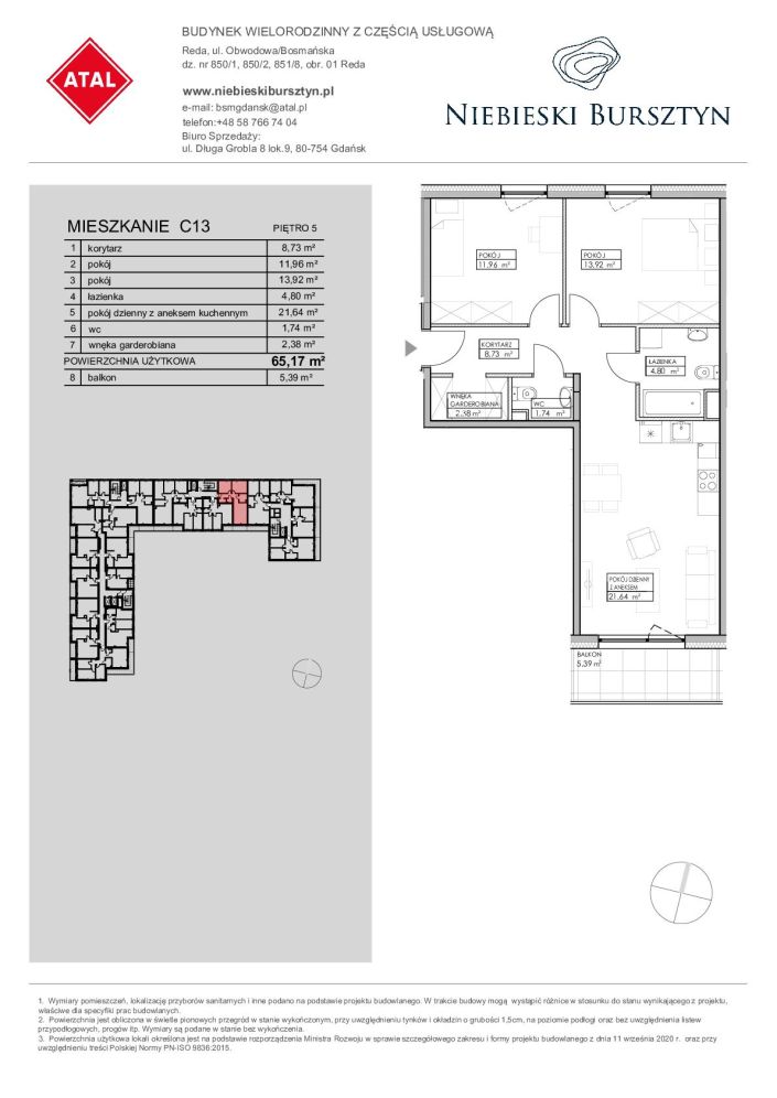 Niebieski Bursztyn Reda, mieszkanie C13 65.2m<sup>2</sup> - ATAL: zdjęcie 94153267