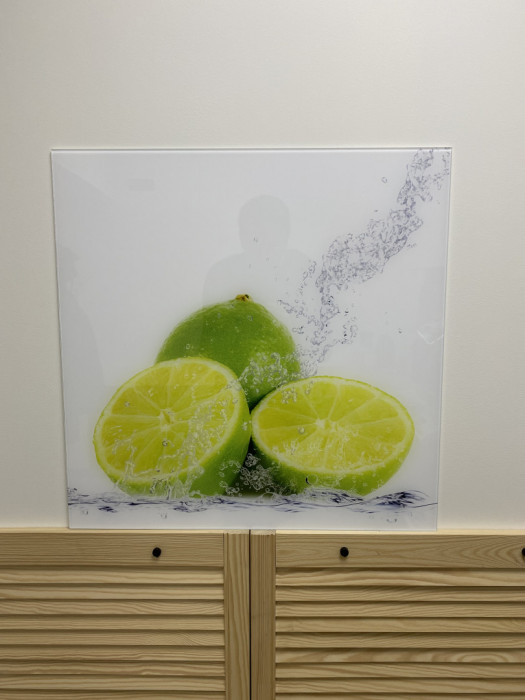 Panel szklany do kuchni 60x60 cm - limonki hart lacobel