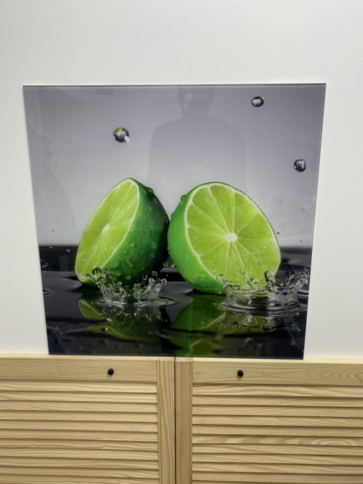 Panel szklany do kuchni 60x60 cm - limonki hart lacobel: zdjęcie 91338399