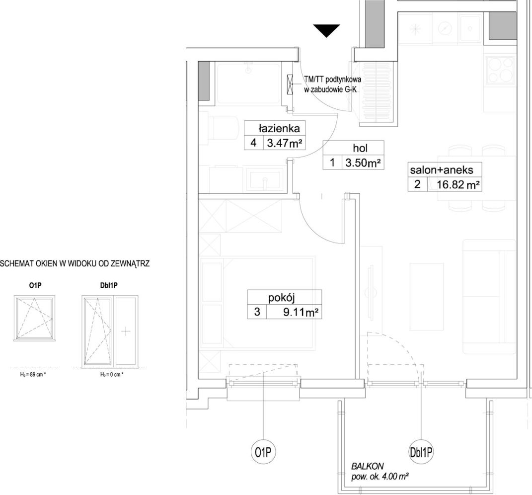 INPRO S.A. - Atut - mieszkanie 2-pok. 32.90 m2 mieszkania inwestycyjne: zdjęcie 94242257