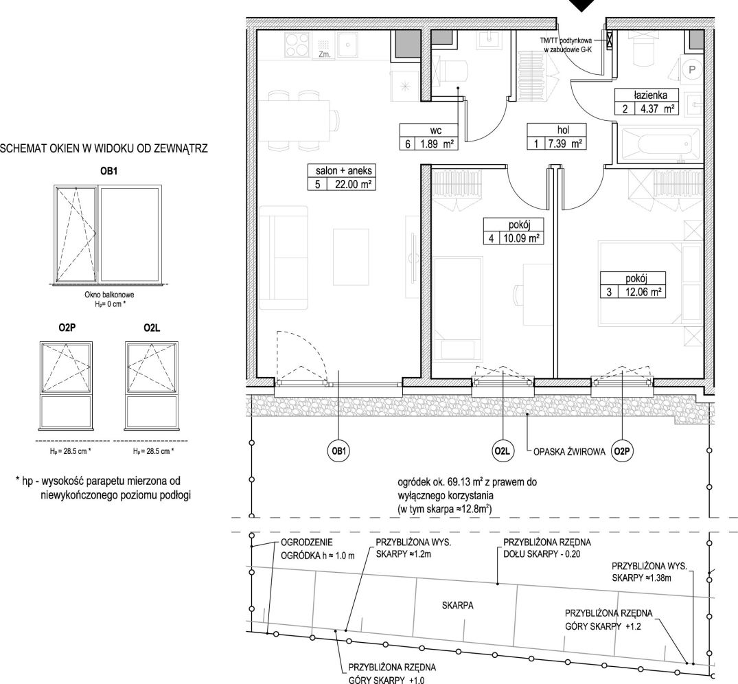 INPRO S.A. - Atut - mieszkanie 3-pok. 57.80 m2 ogródek, łazienka i oddzielna toaleta: zdjęcie 94243248