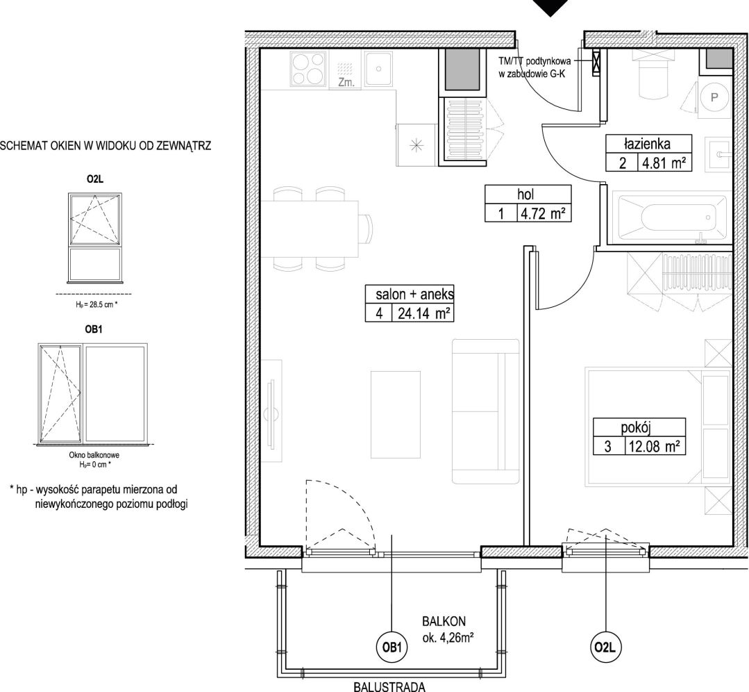 INPRO S.A. - Atut - mieszkanie 2-pok. 45.75 m2 letnia wyprzedaż: zdjęcie 94243503