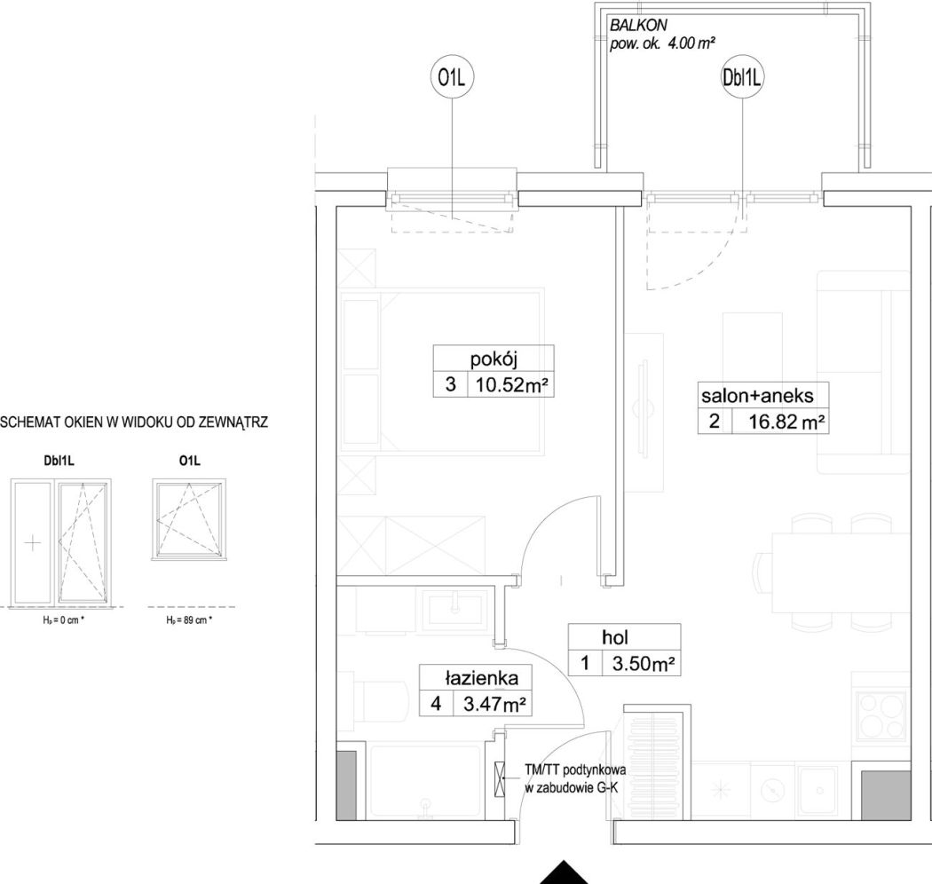INPRO S.A. - Atut - mieszkanie 2-pok. 34.31 m2 mieszkania inwestycyjne: zdjęcie 94243908