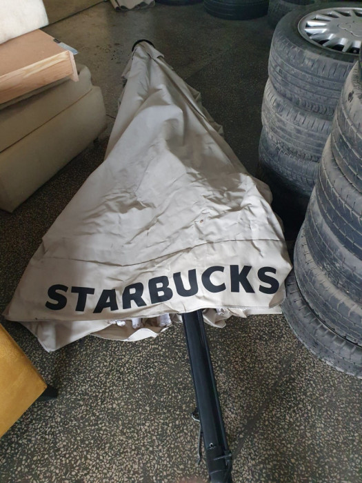 Parasol ogrodowy z nadrukiem Starbucks Parasole z podstawą: zdjęcie 91536268