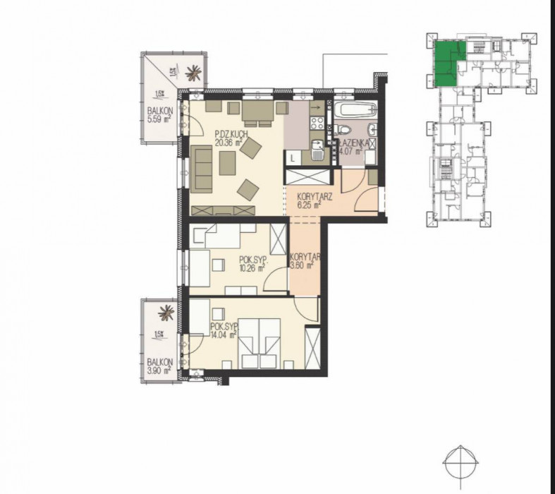[Rezerwacja] 3 pokojowe mieszkanie | 2 balkony | ok o w łazience: zdjęcie 91561384
