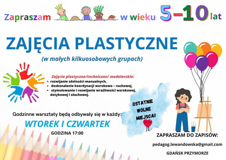 Zajęcia plastyczne dla dzieci i młodzieży Gdańsk Przymorze: zdjęcie 91599560
