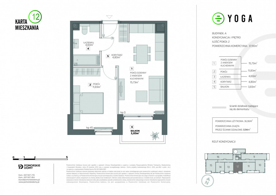 YOGA - nowe mieszkanie 2-pokojowe (37,90 m2) z balkonem!: zdjęcie 91669443