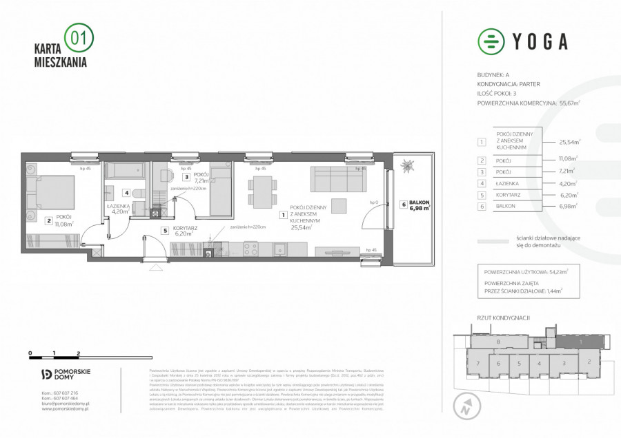 YOGA - nowe mieszkanie 3-pokojowe (55,67 m2) z balkonem!: zdjęcie 91694577