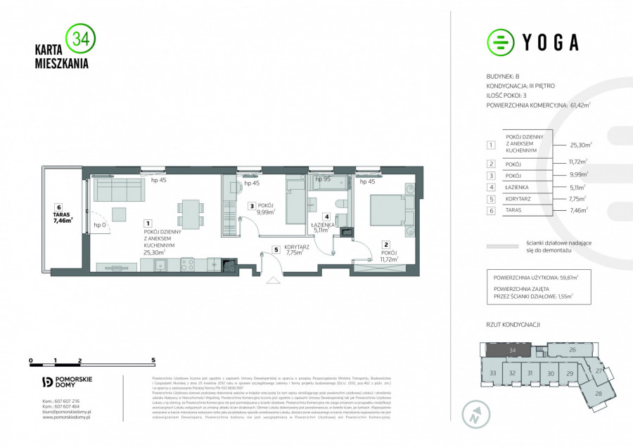 YOGA - nowe mieszkanie 3-pokojowe (61,42 m2) z balkonem!: zdjęcie 91694514