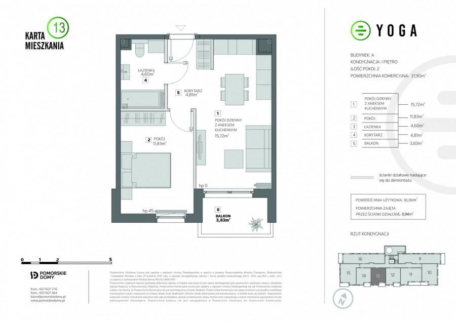 YOGA - nowe mieszkanie 2-pokojowe (37,90 m2) z balkonem!: zdjęcie 91694556