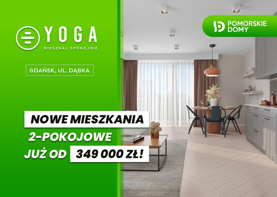 YOGA - nowe mieszkanie 2-pokojowe (36,32 m2) z ogrodem!