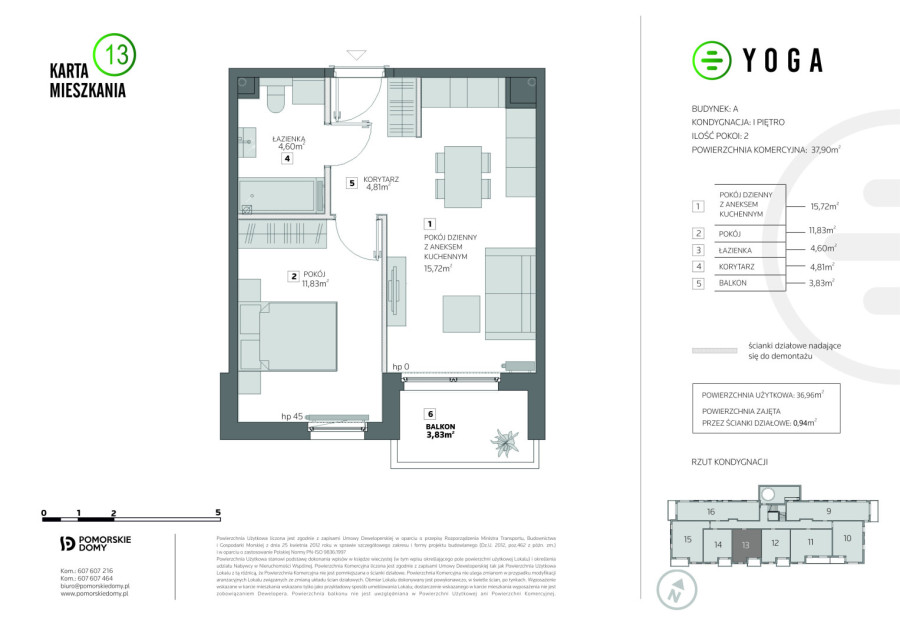 YOGA - nowe mieszkanie 2-pokojowe (37,90 m2) z balkonem!: zdjęcie 91765171